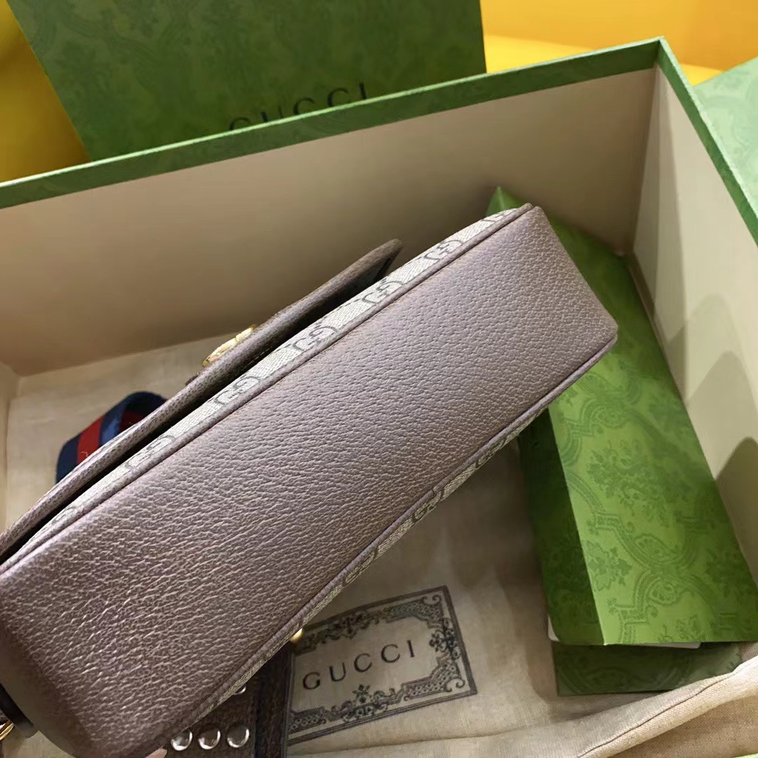 [TOP] GUCCI Ophidia Series GG Small Bag 23x17x7cm - Brown