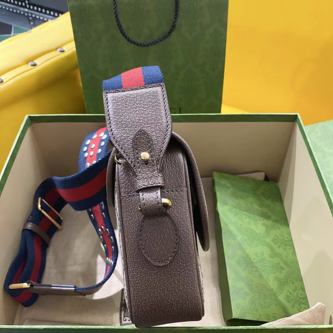 [TOP] GUCCI Ophidia Series GG Small Bag 23x17x7cm - Brown