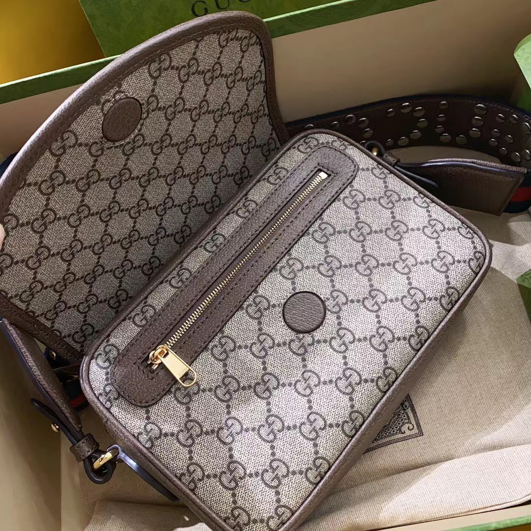 [TOP] GUCCI Ophidia Series GG Small Bag 23x17x7cm - Brown