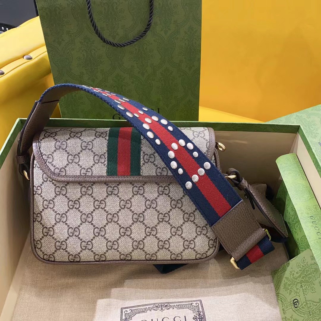 [TOP] GUCCI Ophidia Series GG Small Bag 23x17x7cm - Brown