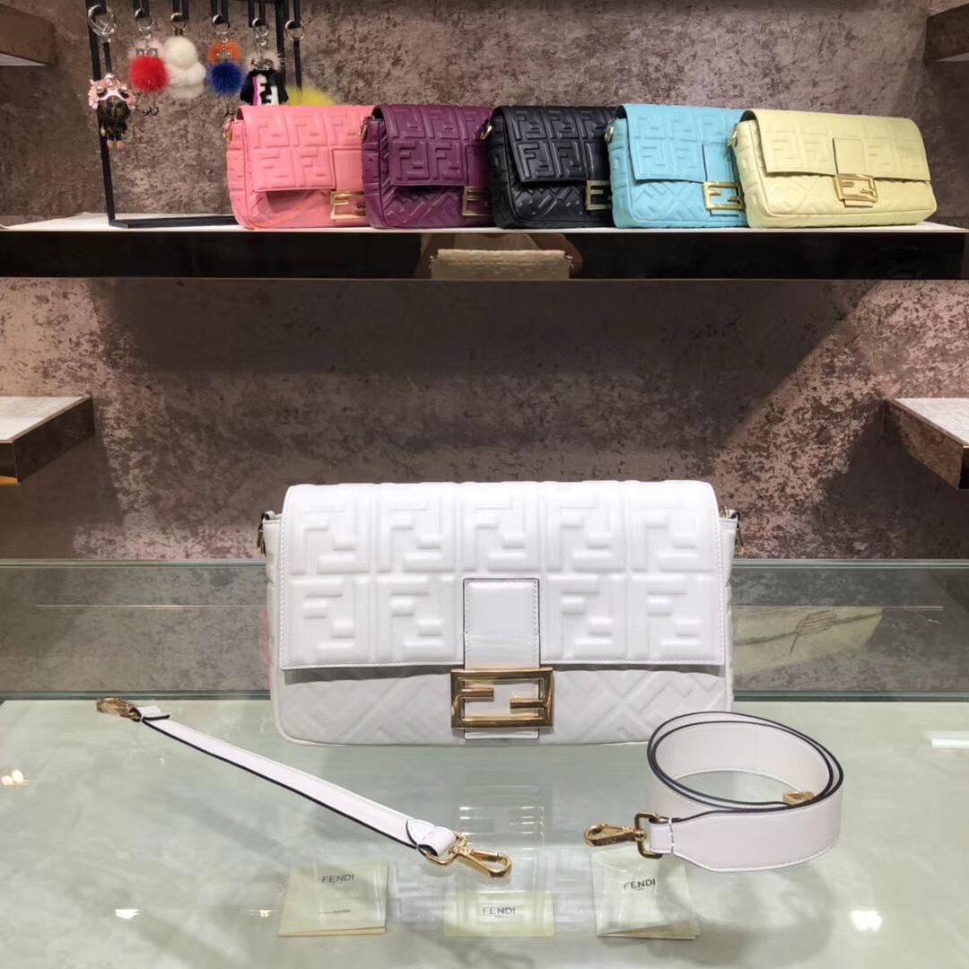 [TOP] FENDI Leather Baguette Bags 32x5x16cm - 4 Color