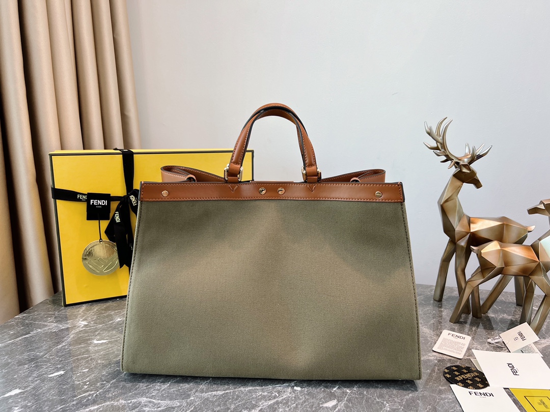 [TOP] FENDI FF Peekaboo Bag 41x16x30cm - Brown