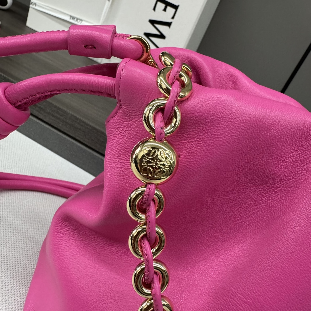 [TOP] LOEWE Sheepskin Flamenco Bags 23×17×5.5 CM/30×10.5×20 CM -Rose Red