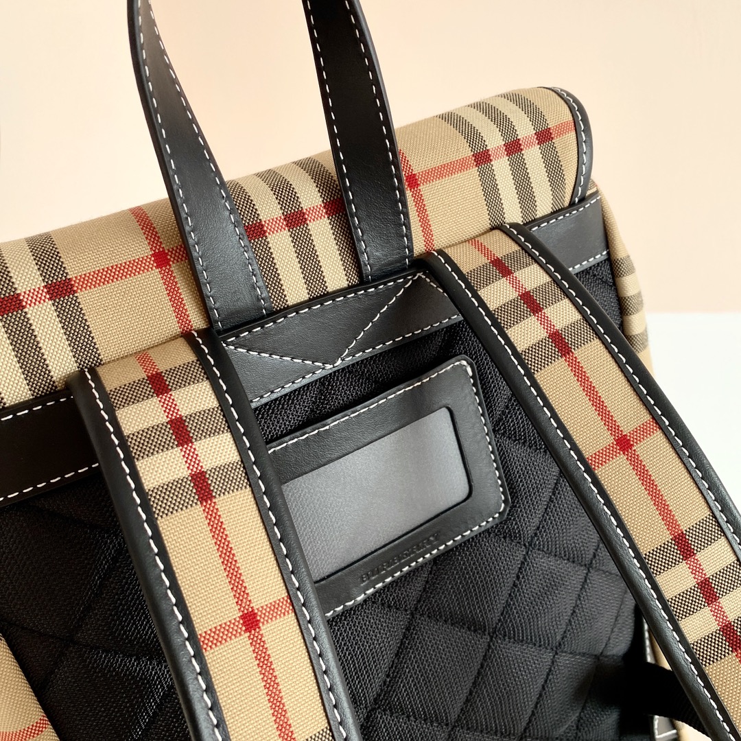 [TOP] BURBERRY Cotton Backpack 31×23.5×12 cm-  Beige