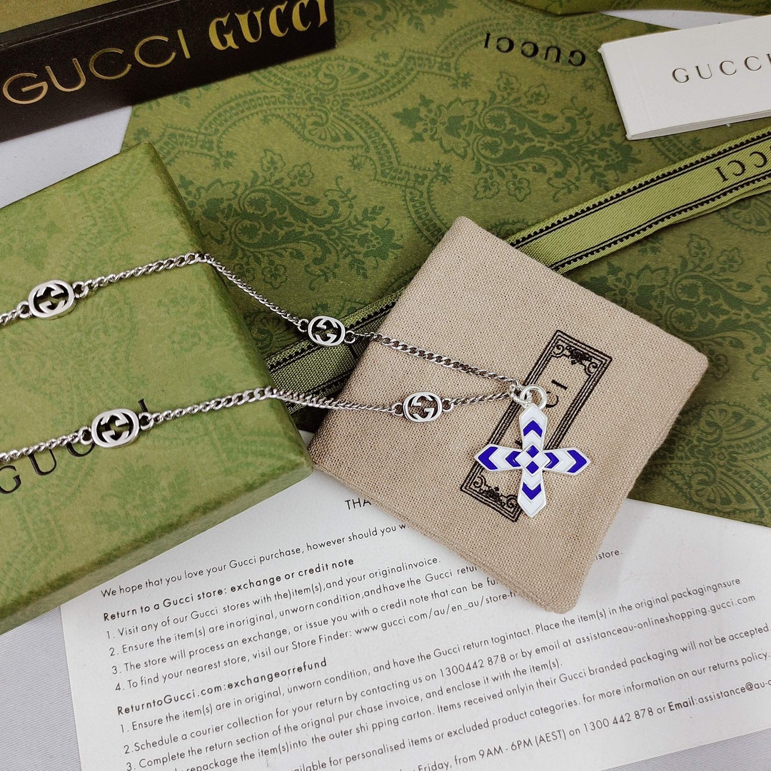 [TOP] GUCCI Enamel Necklace