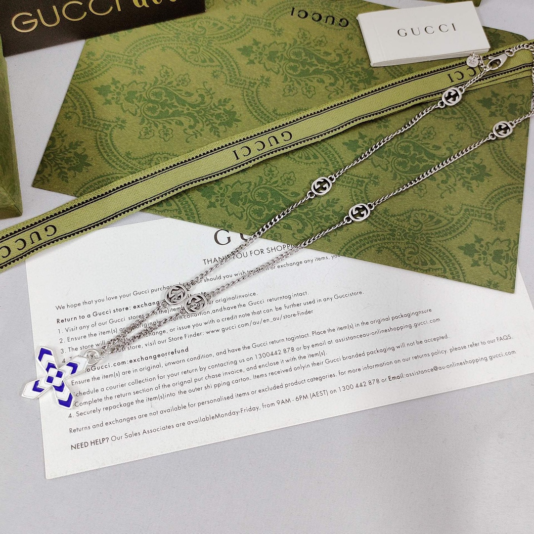 [TOP] GUCCI Enamel Necklace