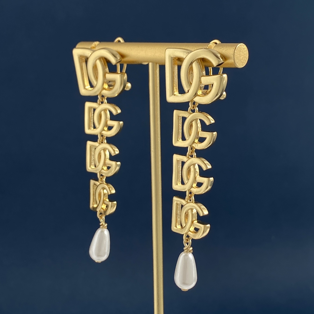 [TOP] Dolce & Gabbana D&G Earrings-Gold