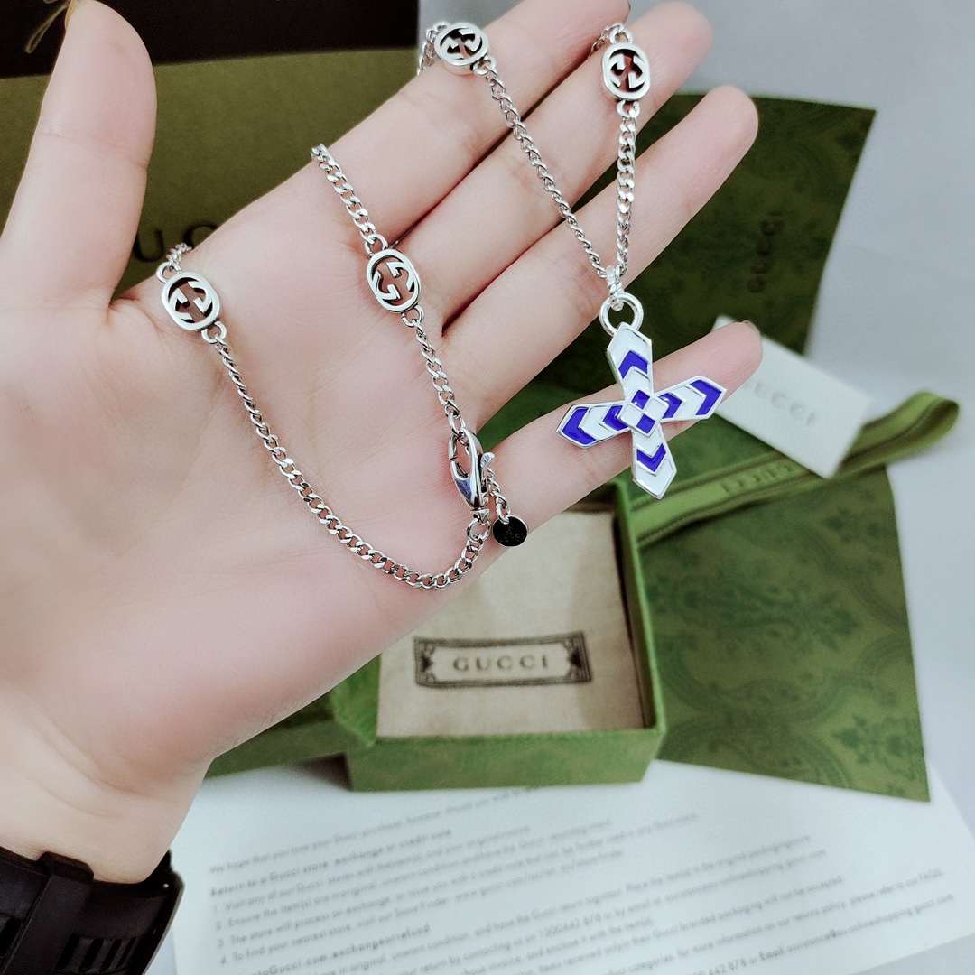 [TOP] GUCCI Enamel Necklace