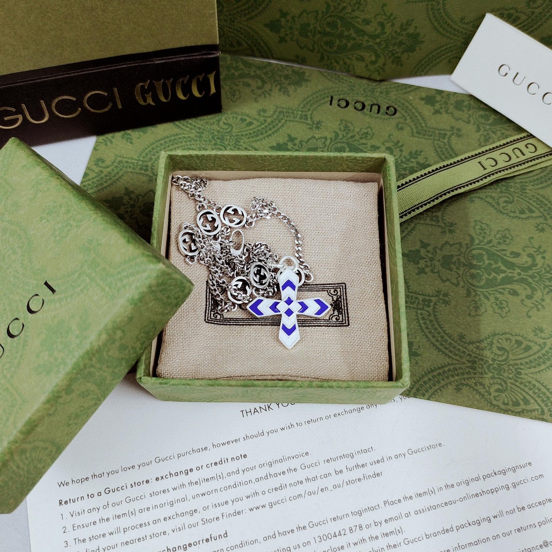 [TOP] GUCCI Enamel Necklace