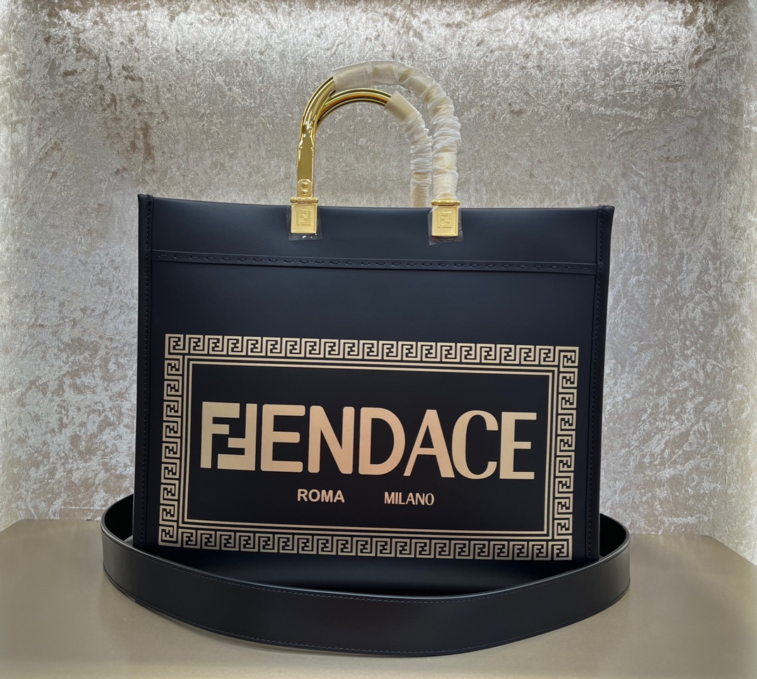 [TOP] FENDI x VERSACE Sunshine Bag 35x17x31cm - Black