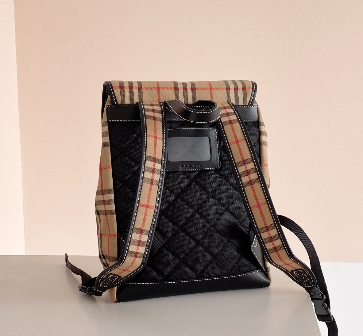 [TOP] BURBERRY Cotton Backpack 31×23.5×12 cm-  Beige