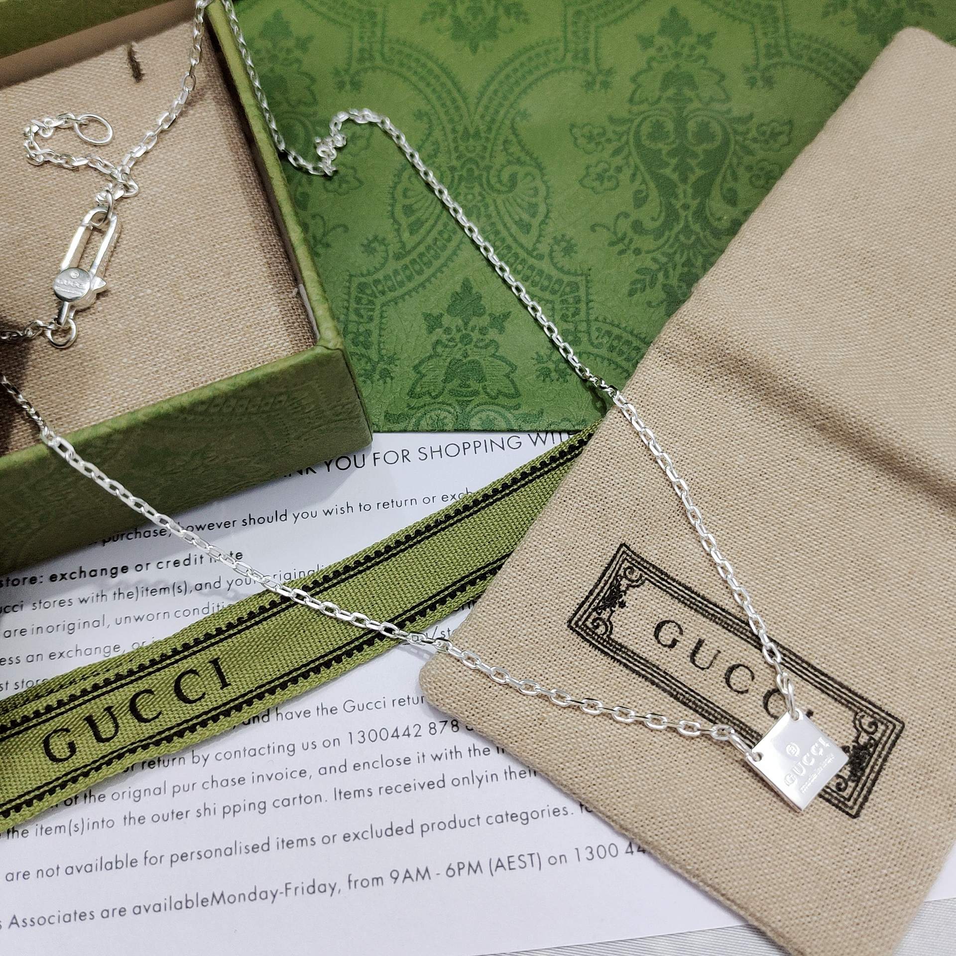 [TOP] GUCCI  Necklace-Sliver