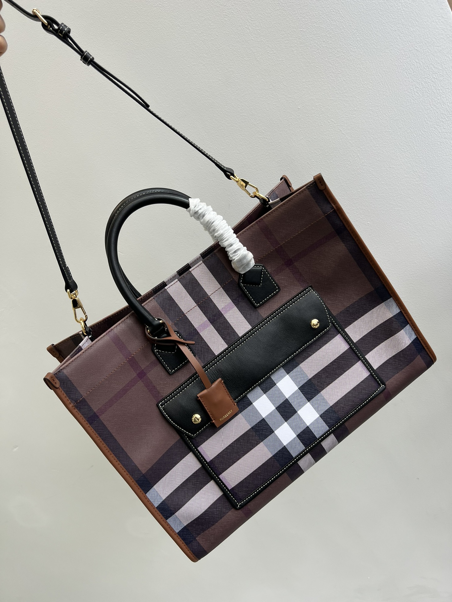 [TOP] BURBERRY  Freya Tote Bag 29x17x25cm - Dark Birch Brown