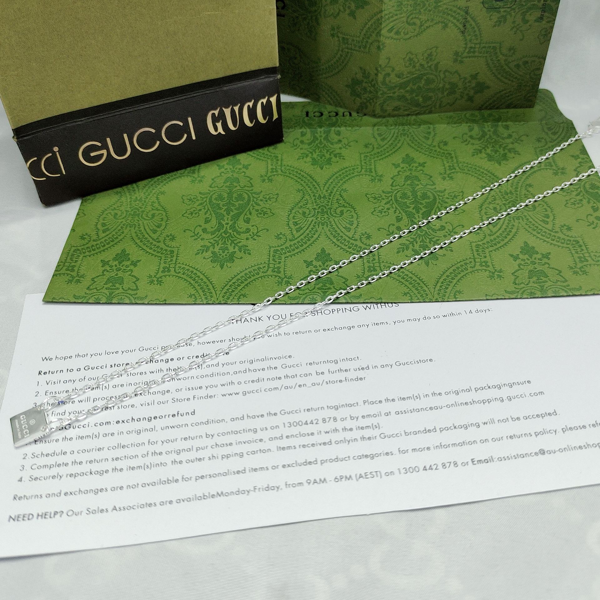 [TOP] GUCCI  Necklace-Sliver