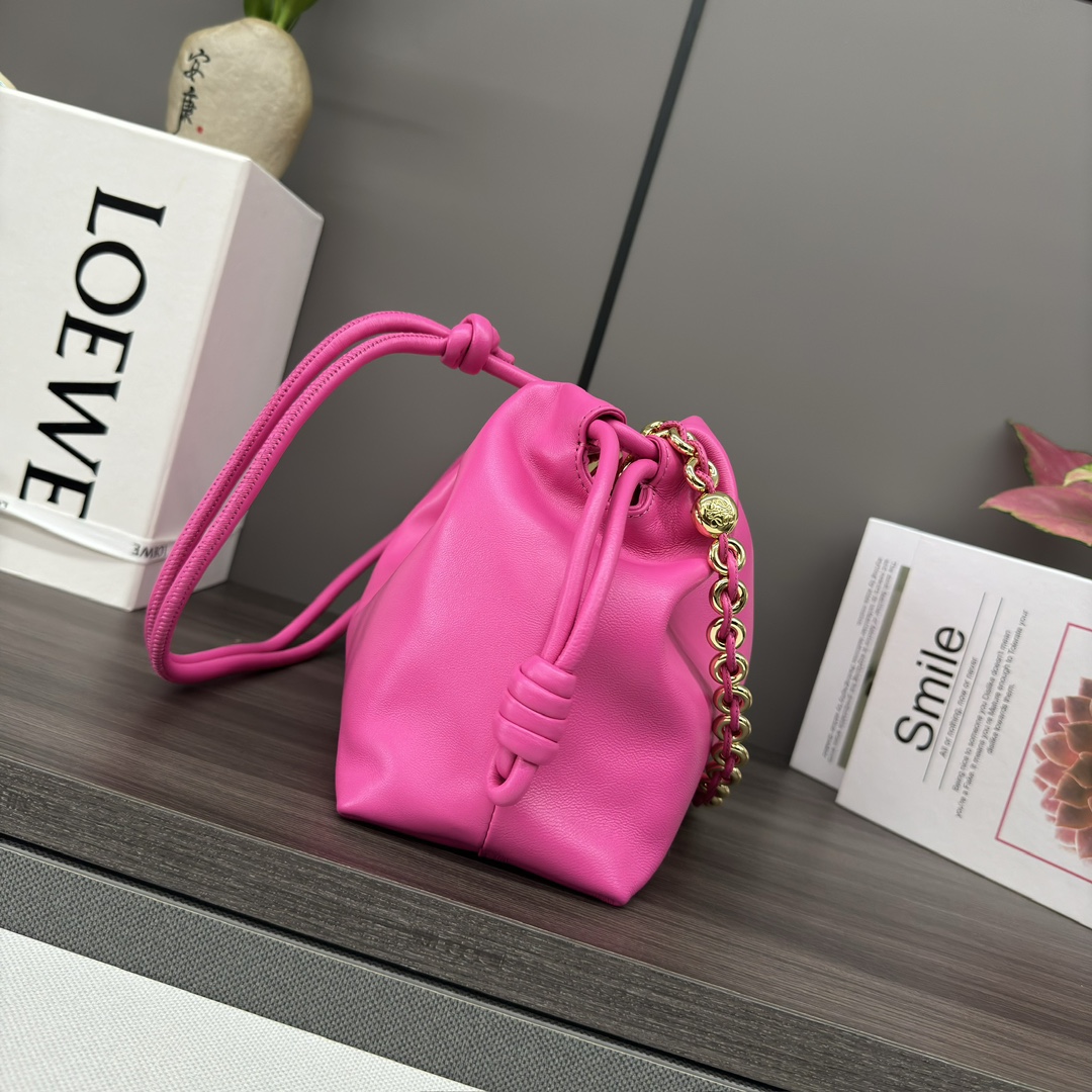 [TOP] LOEWE Sheepskin Flamenco Bags 23×17×5.5 CM/30×10.5×20 CM -Rose Red