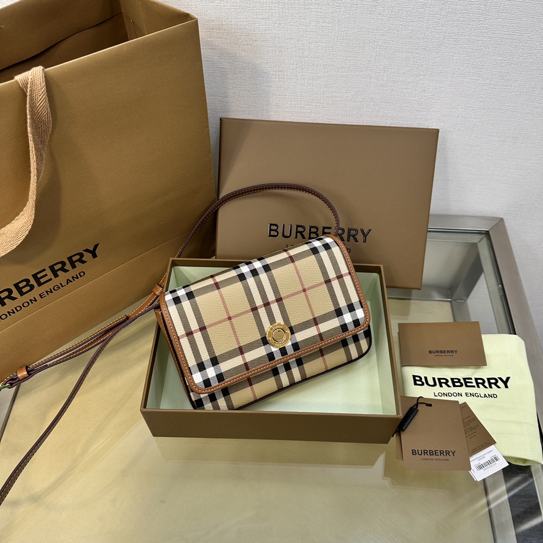 [TOP] BURBERRY Note Bag 20 x 4.7× 13.5cm-Beige