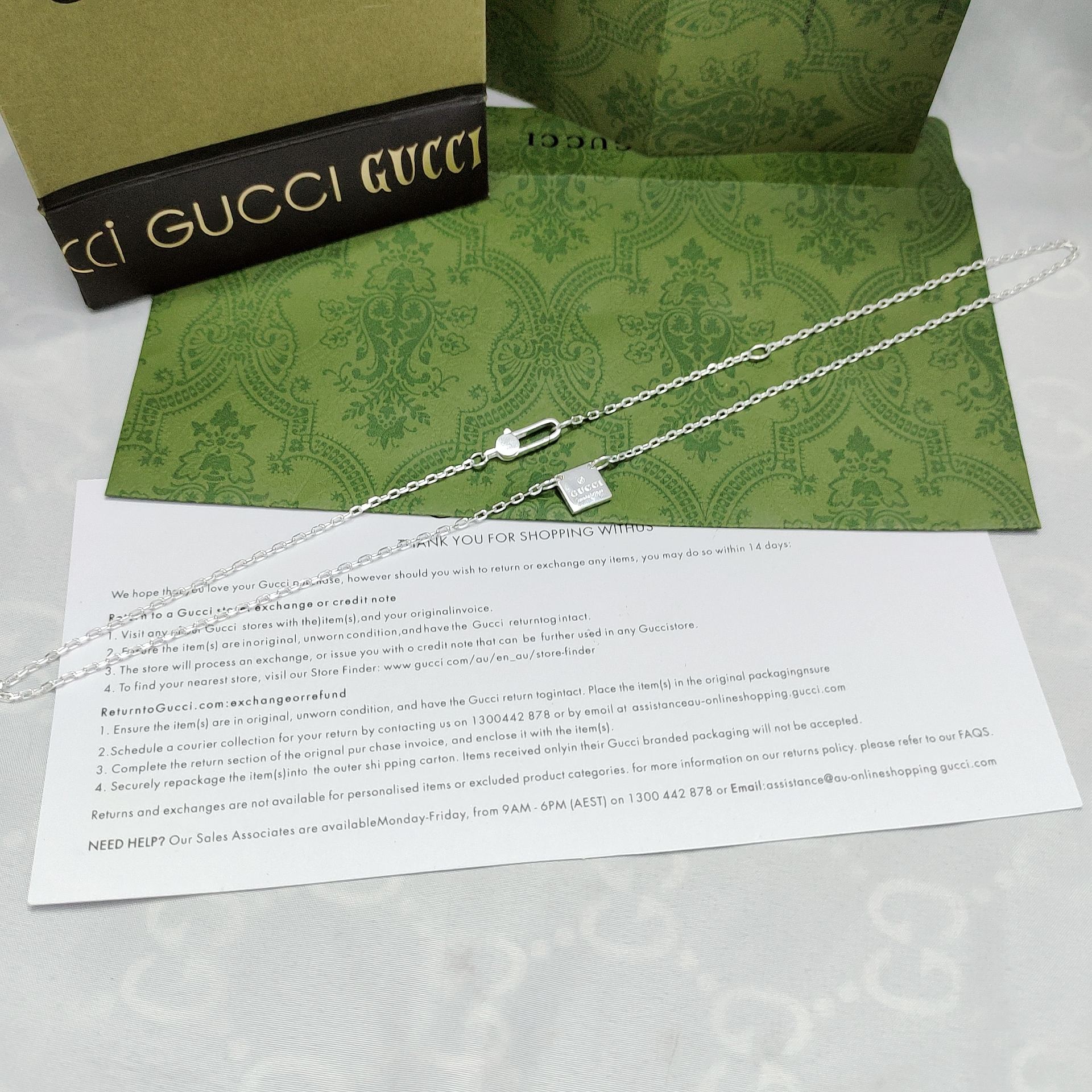 [TOP] GUCCI  Necklace-Sliver