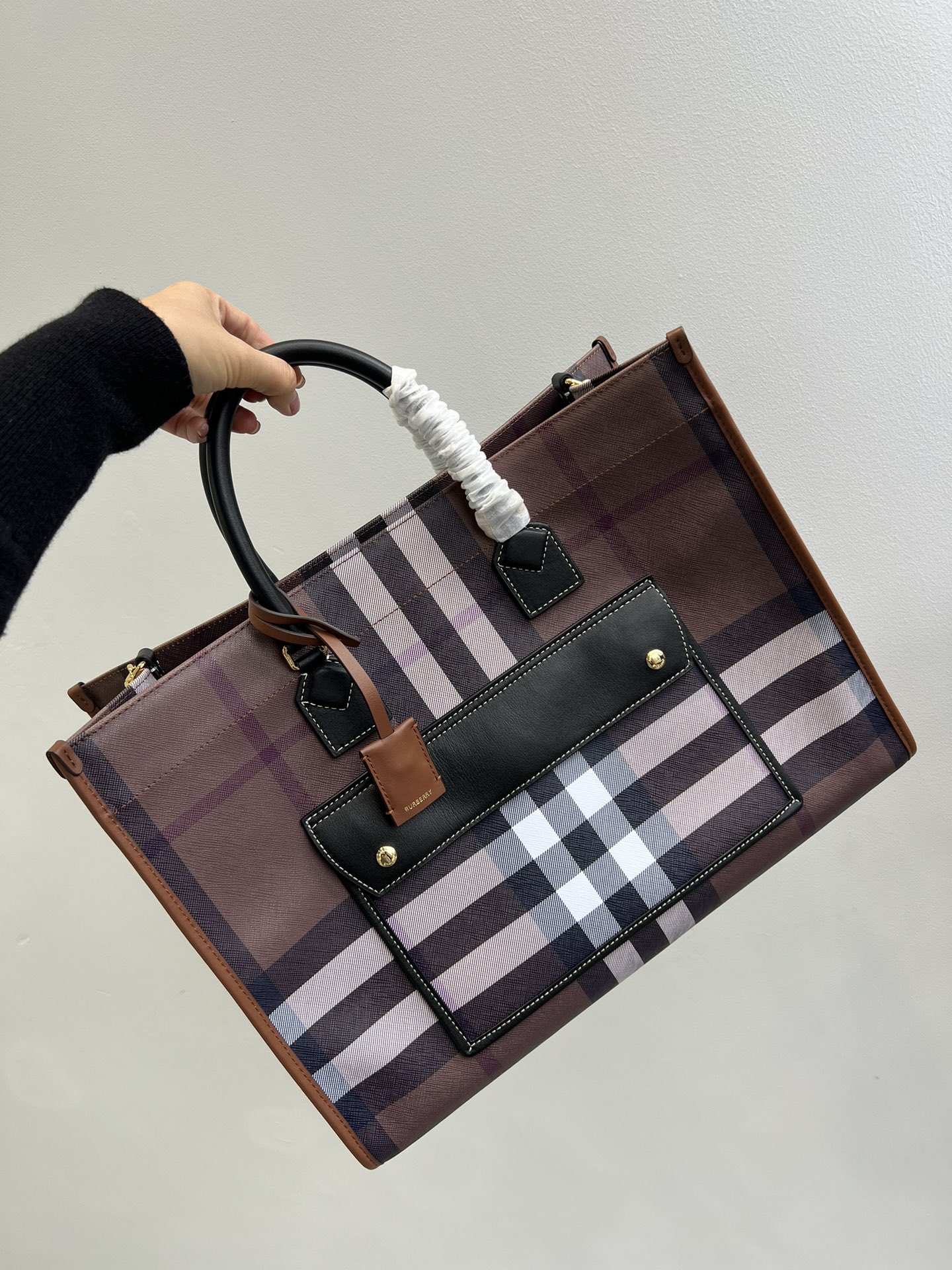 [TOP] BURBERRY  Freya Tote Bag 29x17x25cm - Dark Birch Brown