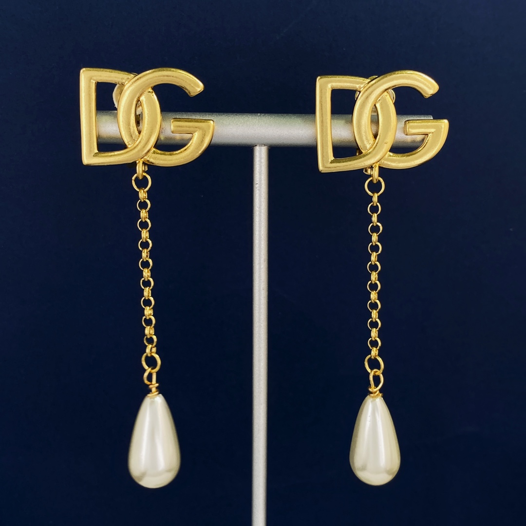 [TOP] Dolce & Gabbana D&G Earrings-Gold