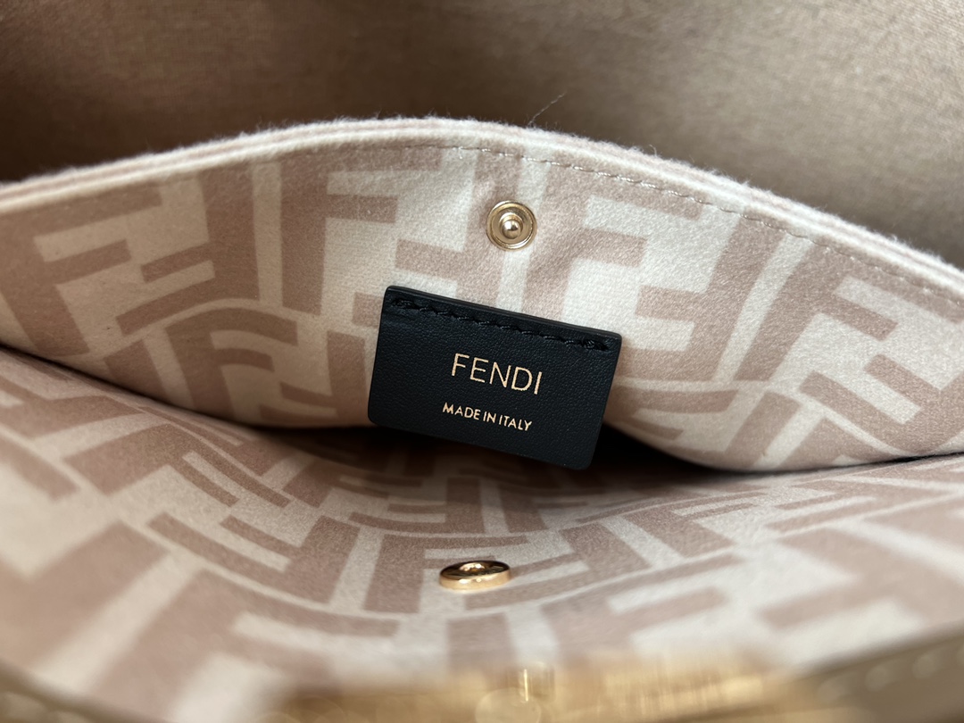 [TOP] FENDI FF Peekaboo Bag 41x16x30cm - Brown and Beige
