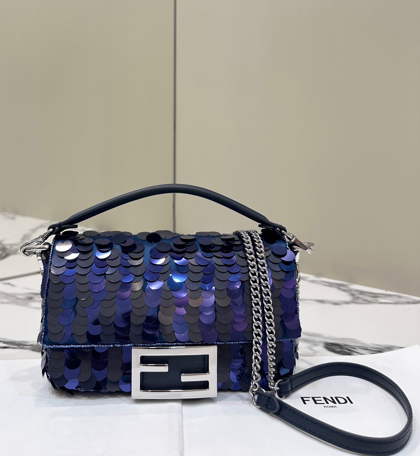 [TOP] FENDI Baguette Bag with Beads Mini 19x5x11cm - 5 Color
