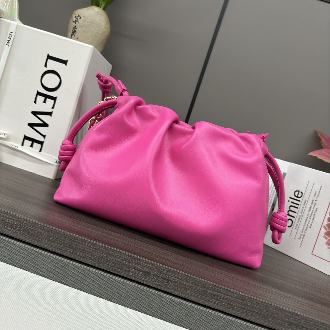 [TOP] LOEWE Sheepskin Flamenco Bags 23×17×5.5 CM/30×10.5×20 CM -Rose Red
