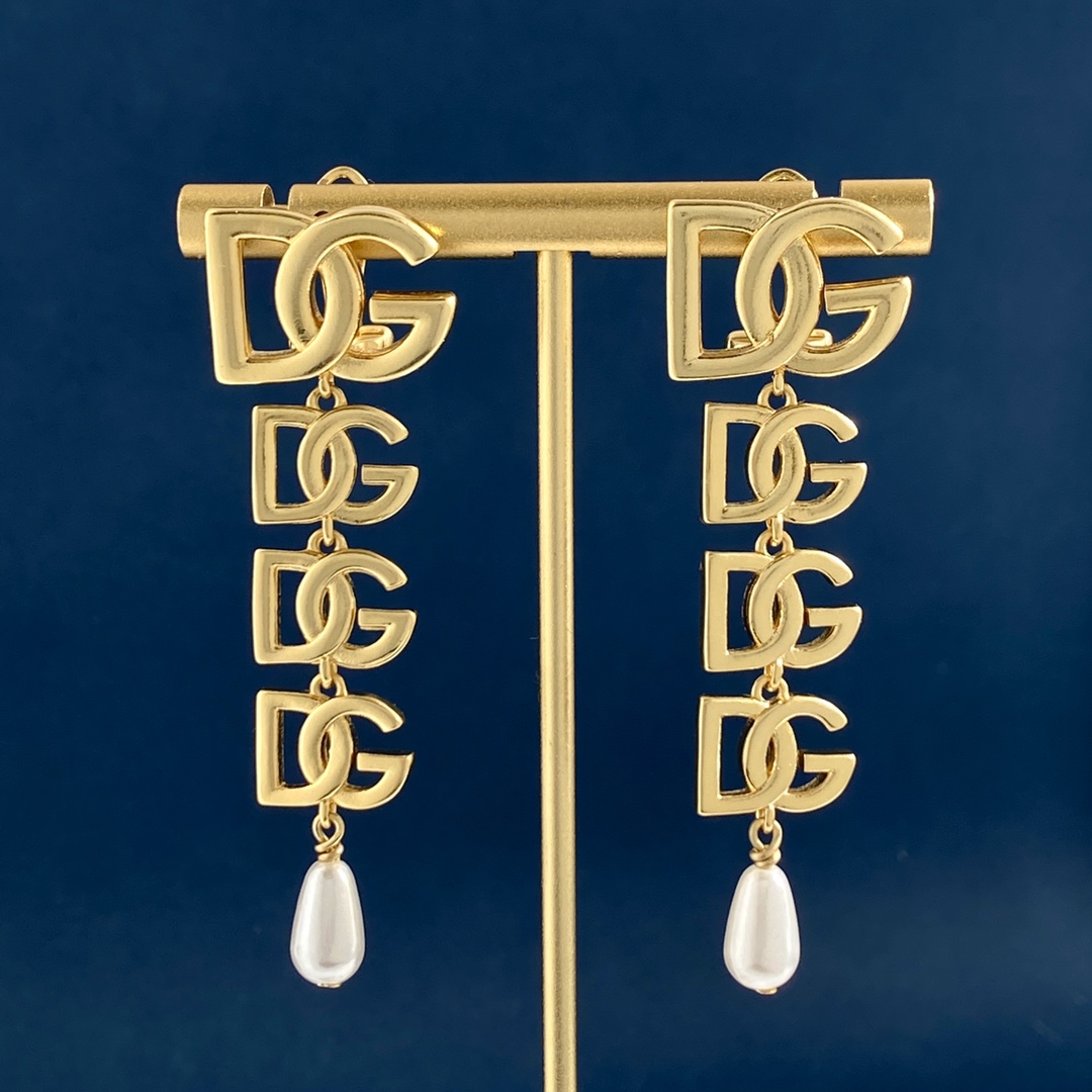 [TOP] Dolce & Gabbana D&G Earrings-Gold