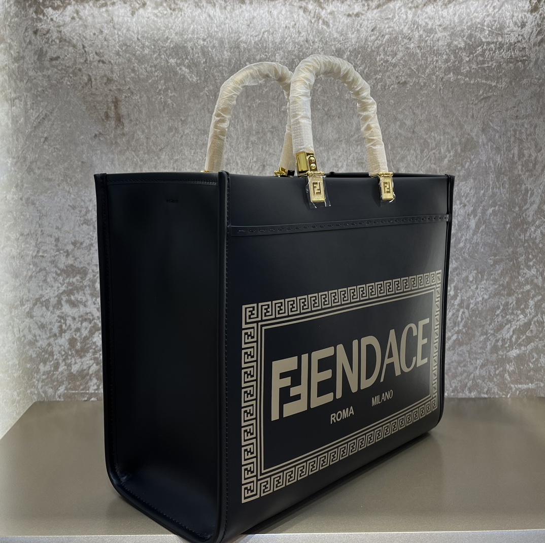 [TOP] FENDI x VERSACE Sunshine Bag 35x17x31cm - Black
