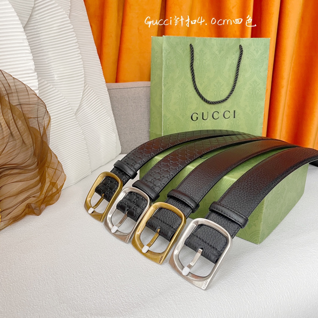 [TOP] GUCCI Classic Calf Leather Beltt