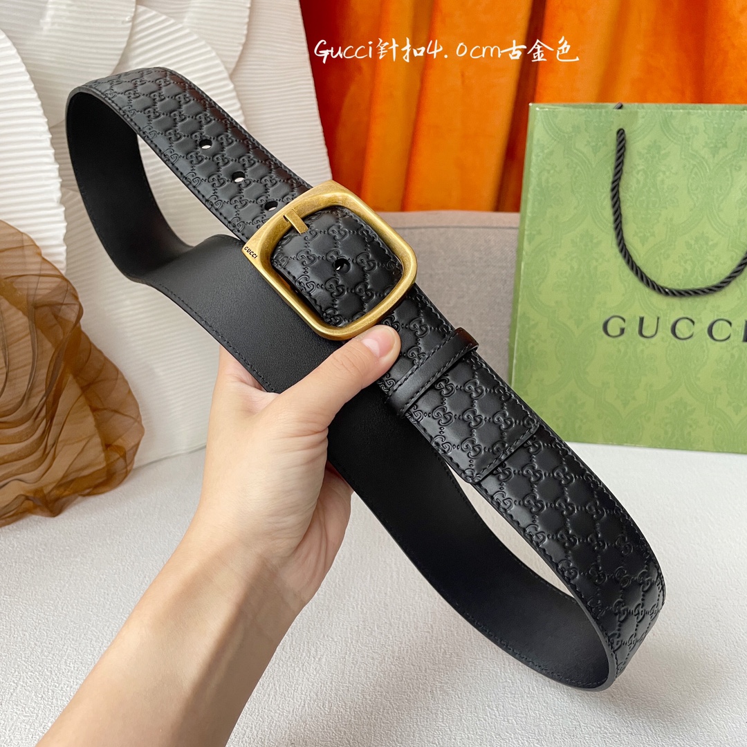 [TOP] GUCCI Classic Calf Leather Beltt