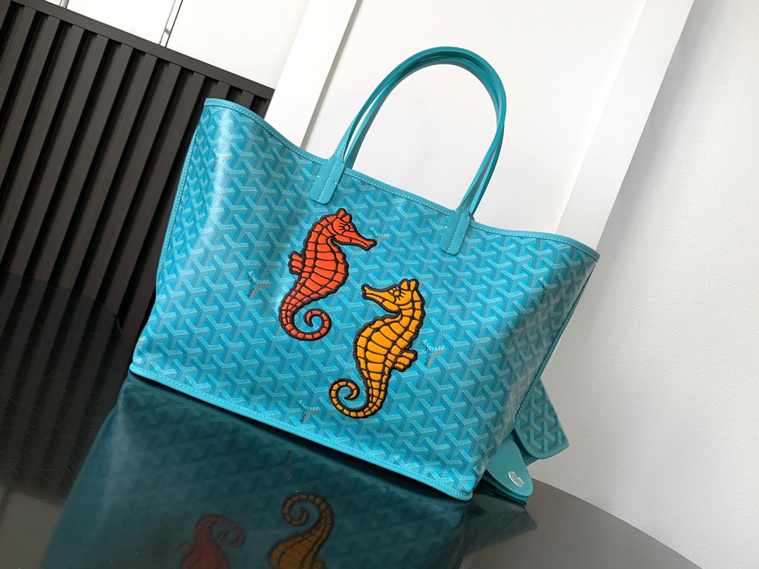 [TOP] Goyard Anjou PM Seahorse Embroidery Tote Bag 28 x 15 x 47 cm- 2 Colors