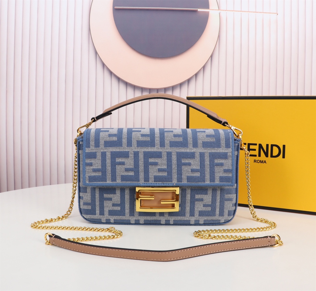 [TOP] FENDI FF Baguette Bag 5x20x13cm - 3 Color