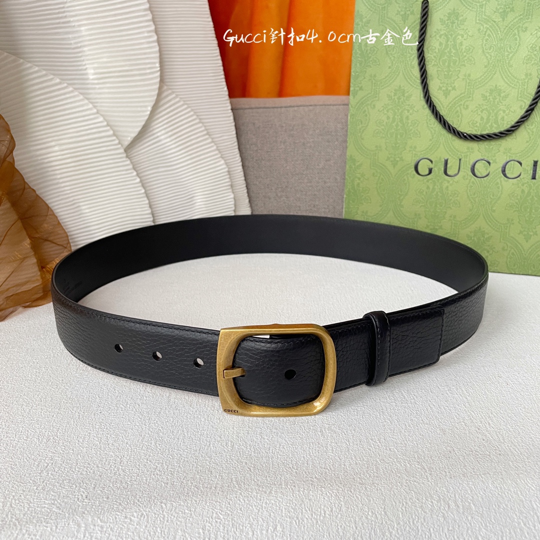[TOP] GUCCI Classic Calf Leather Beltt