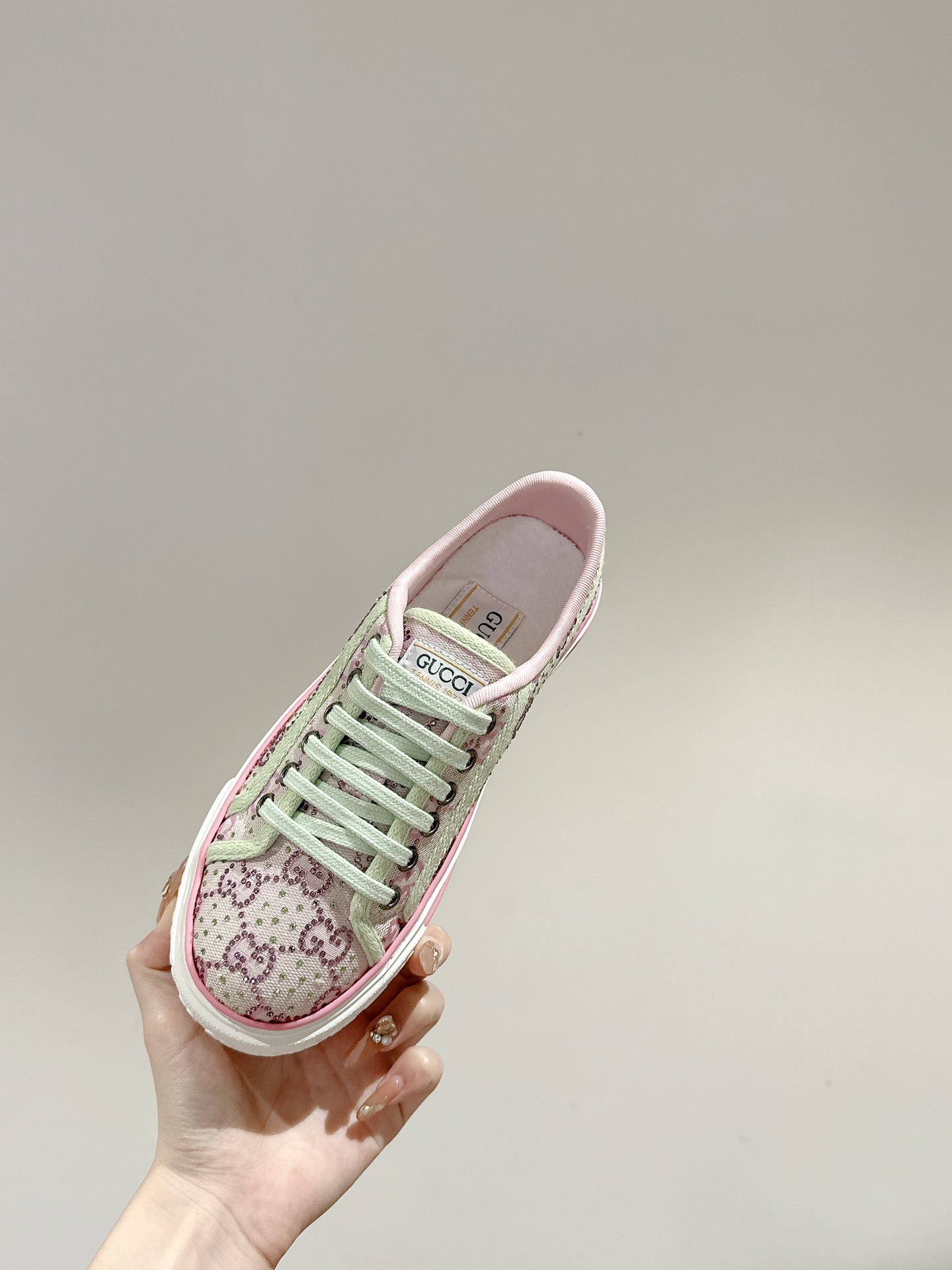 [TOP] GUCCI Tennis 1977 × Disney GG Canvas Shoes - Pink