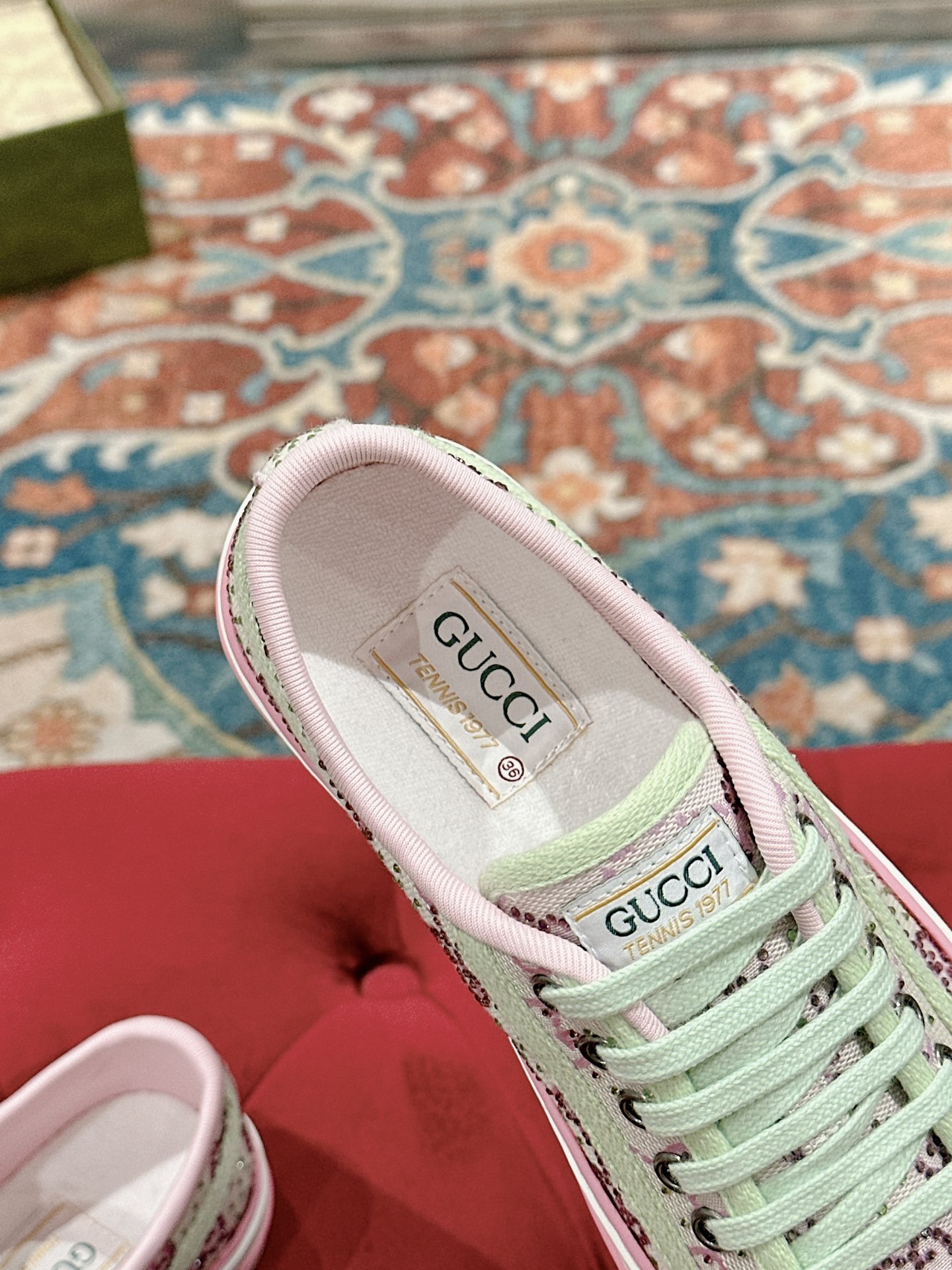 [TOP] GUCCI Tennis 1977 × Disney GG Canvas Shoes - Pink