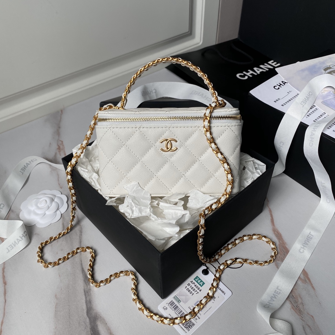 [TOP] CHANEL Vanity Case Top Handle 17x9.5x8 cm - 5 Color