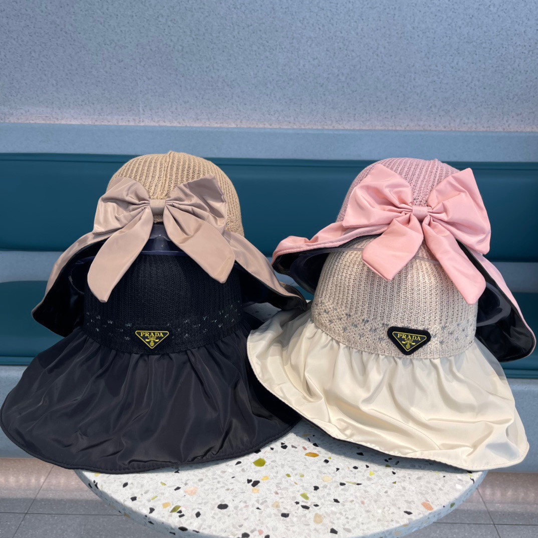 [TOP] PRADA Sunscreen Fisherman's Hat - 4 Color
