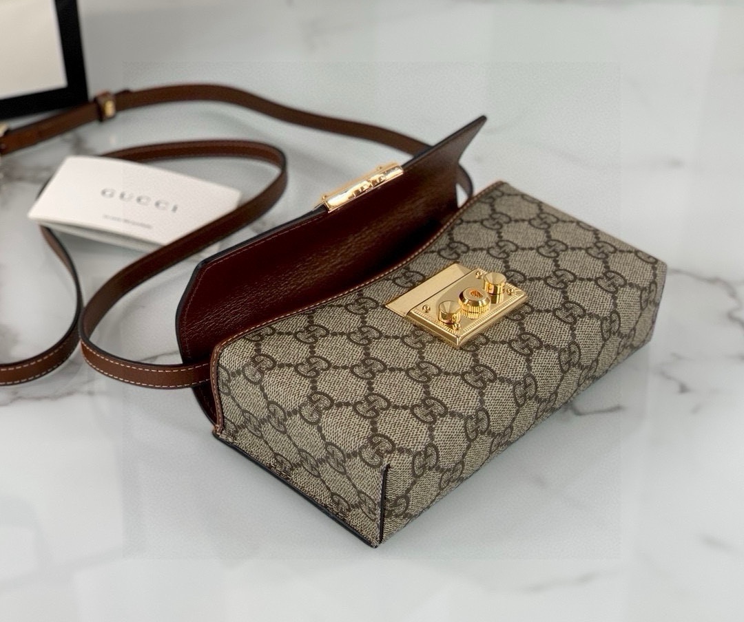 [TOP] GUCCI GG Padlock Bag 18x10x5cm - Black