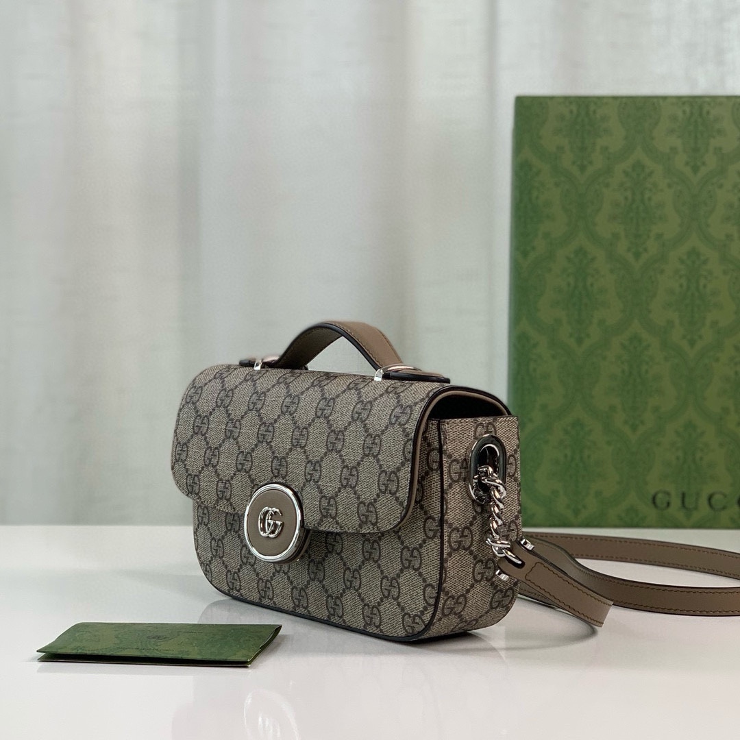 [TOP] GUCCI Petite GG Bag 21x10x5cm - Beige