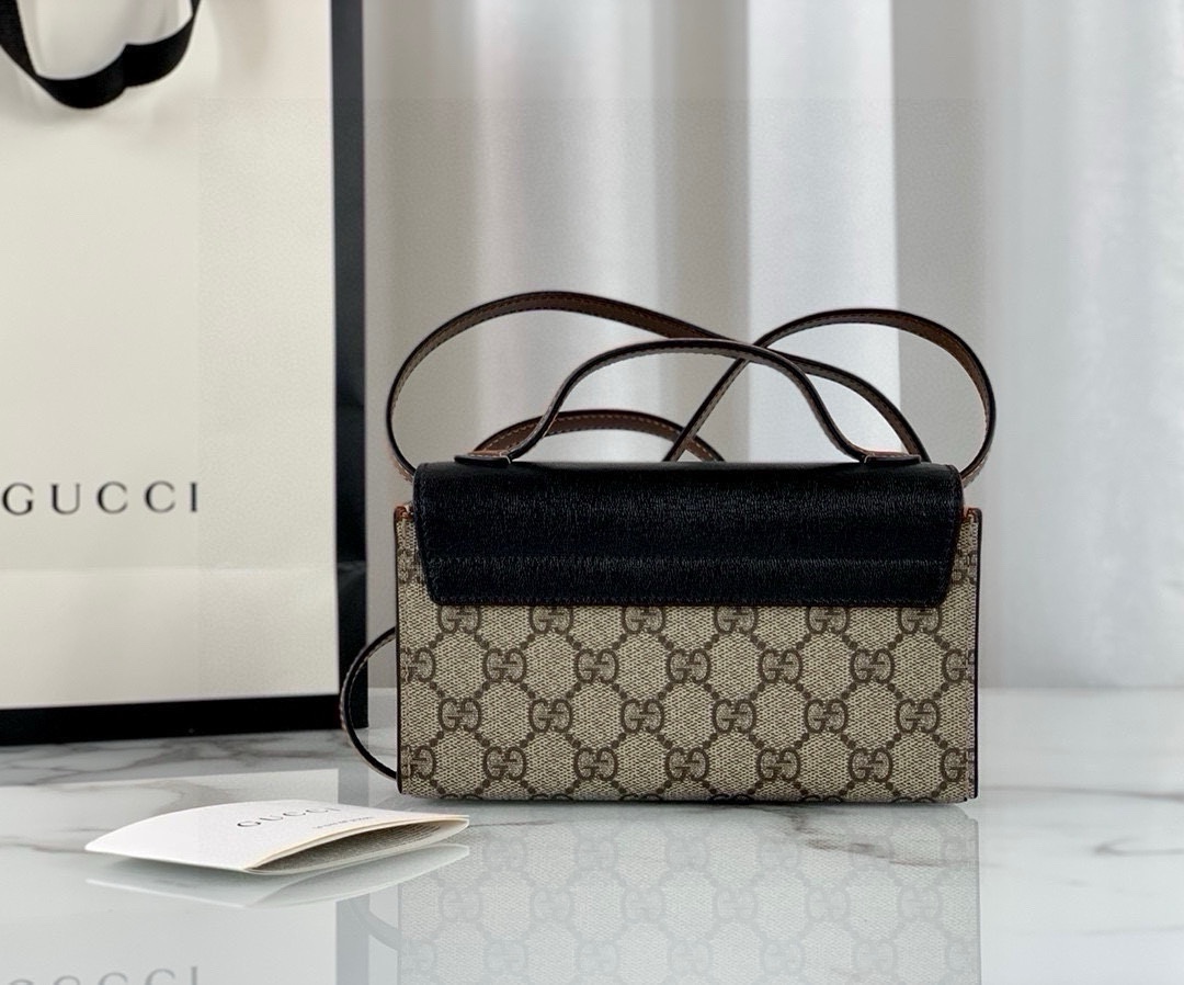 [TOP] GUCCI GG Padlock Bag 18x10x5cm - Black