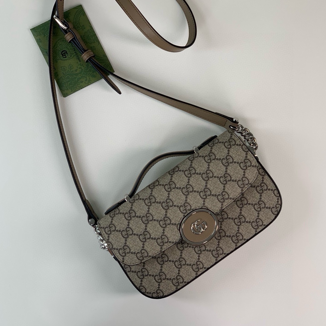 [TOP] GUCCI Petite GG Bag 21x10x5cm - Beige