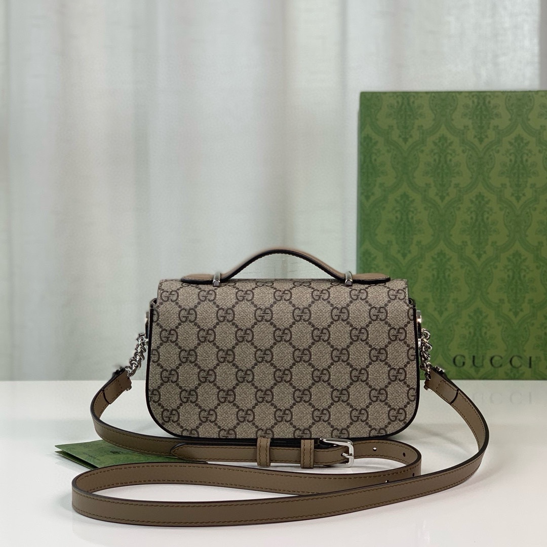 [TOP] GUCCI Petite GG Bag 21x10x5cm - Beige