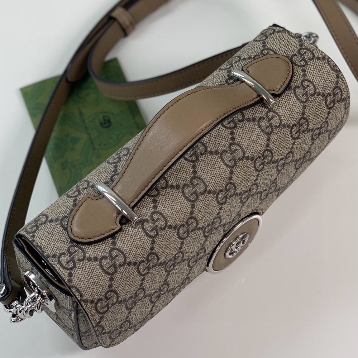 [TOP] GUCCI Petite GG Bag 21x10x5cm - Beige