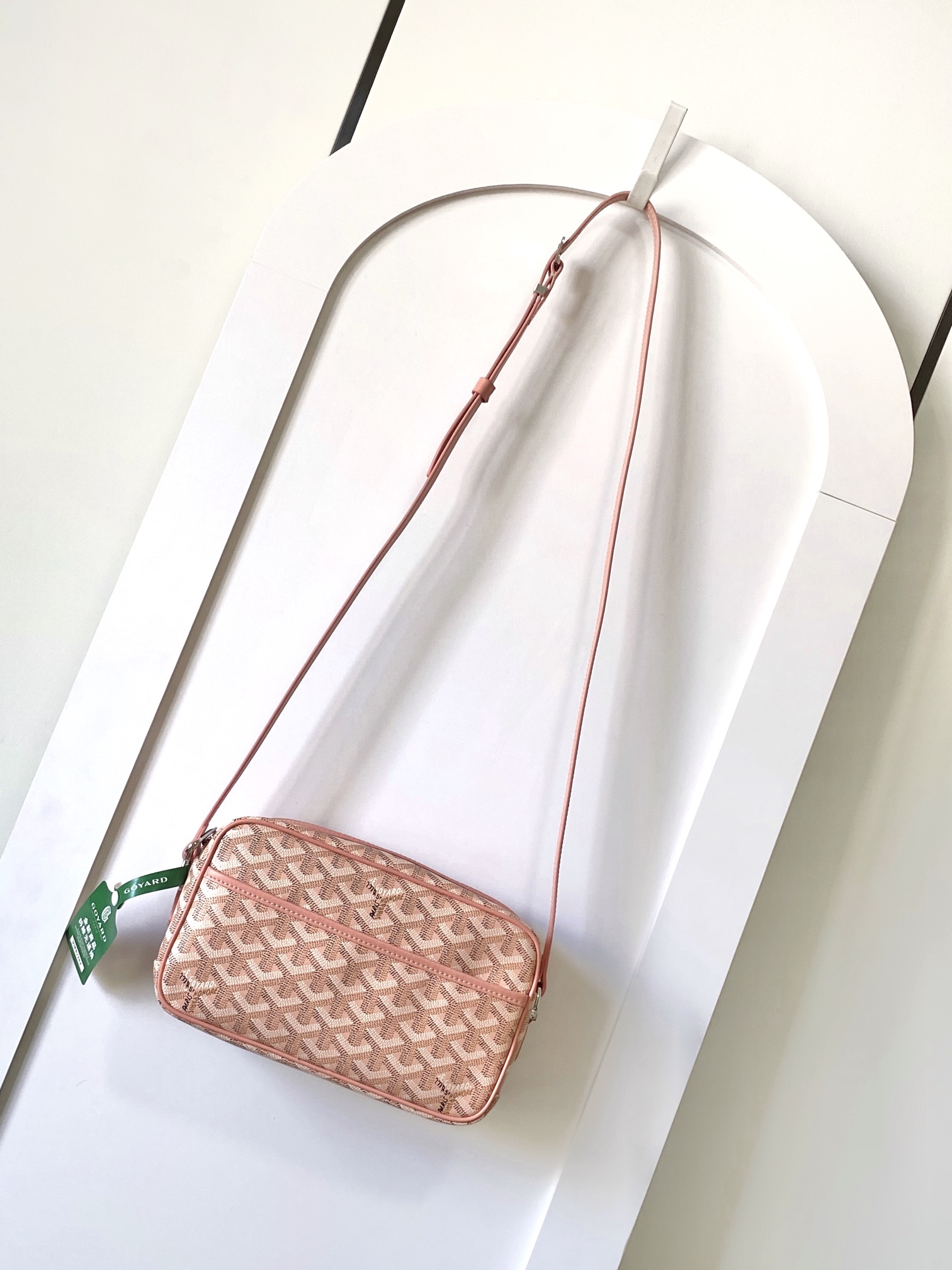 [TOP] Goyard Cap Vert Presbyard Full Print Crossbody Bag 13 x 6.5 x 22 cm - Pink