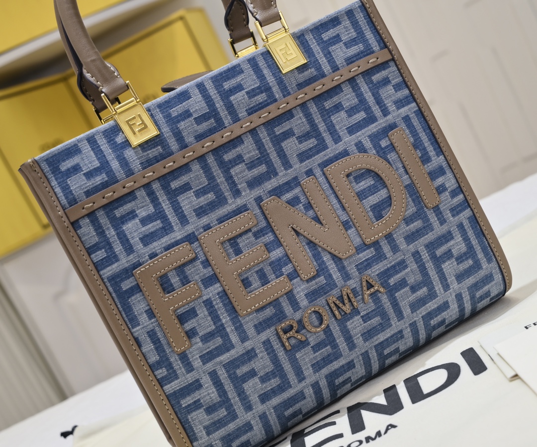 [TOP] FENDI Sunshine Tote Bag 3 size - Denim