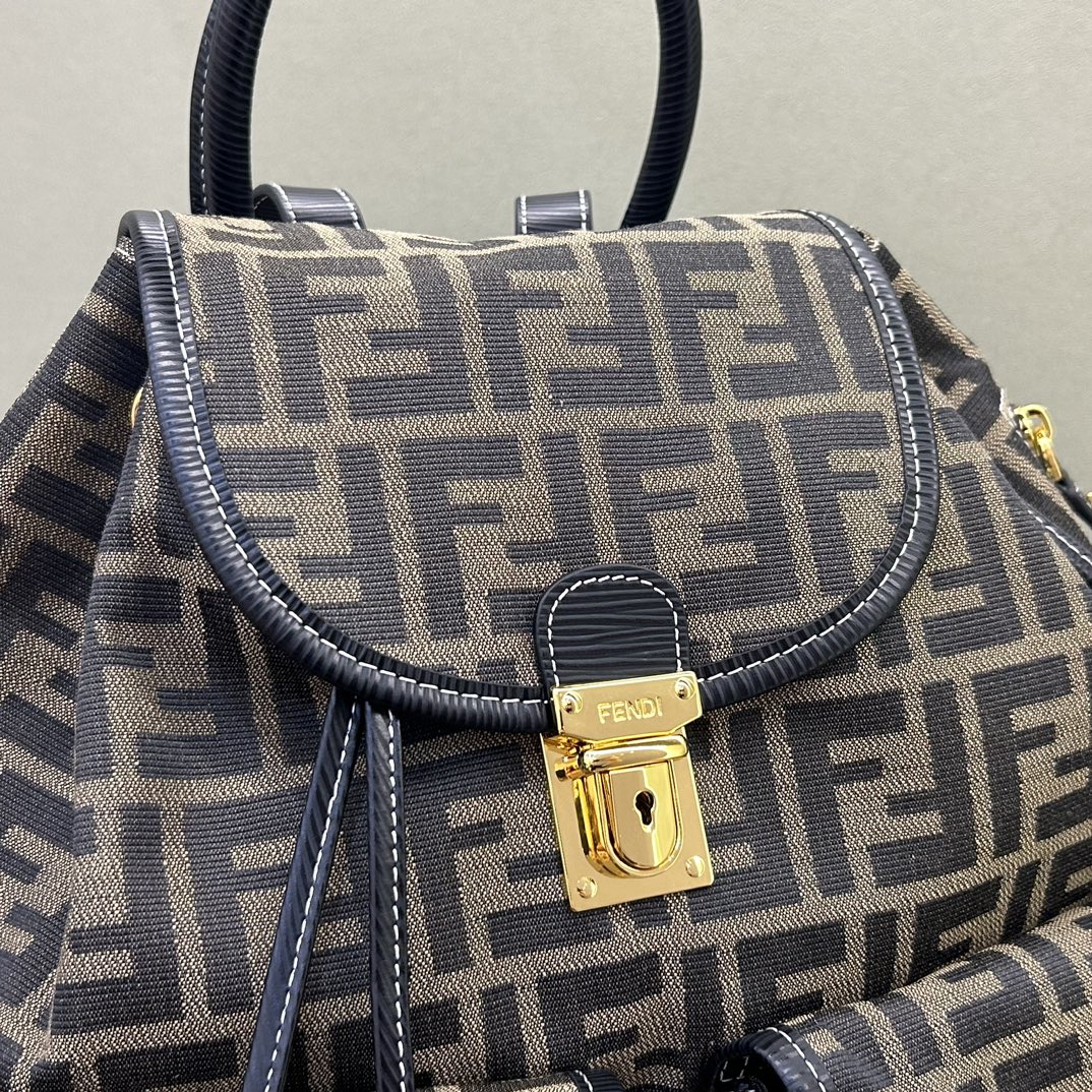 [TOP] FENDI Monogram Backpack 32x5x38cm - Brown