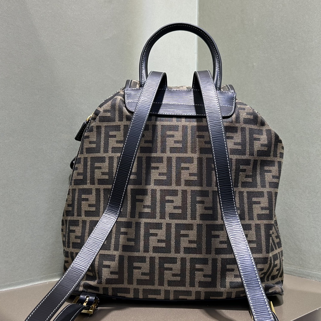 [TOP] FENDI Monogram Backpack 32x5x38cm - Brown