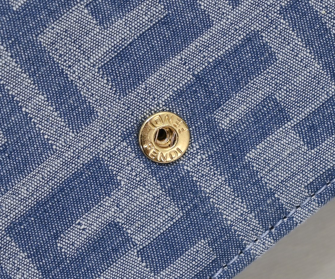 [TOP] FENDI FF Baguette Bag 21x5x11.5cm - Denim