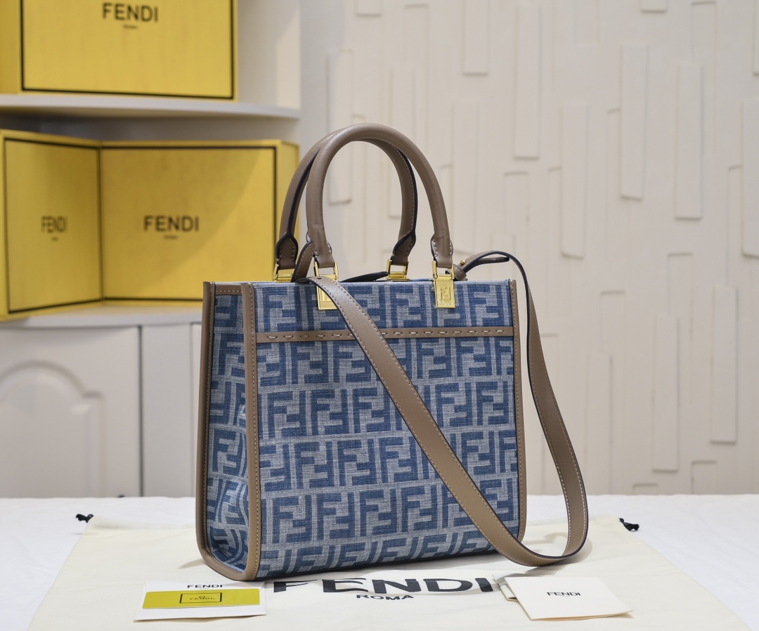 [TOP] FENDI Sunshine Tote Bag 3 size - Denim