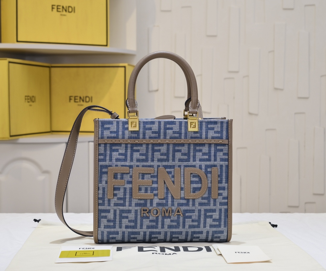 [TOP] FENDI Sunshine Tote Bag 3 size - Denim